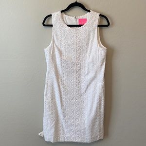 Lilly Pulitzer White Foral Lace Eyelet Dress Size 8